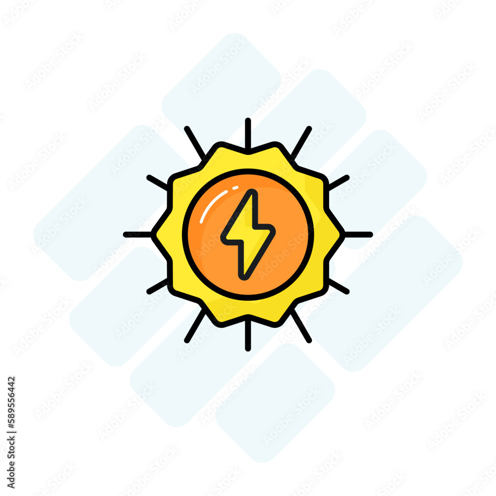 Carefully designed vector of solar energy, premium icon of solar power Carefully designed vector of solar energy, premium icon of solar power
