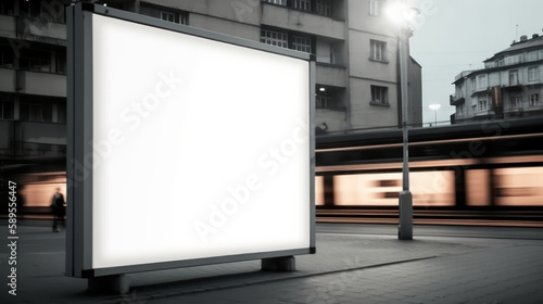 Maximize your brand exposure with our public advertisement board mockup. Generative AI