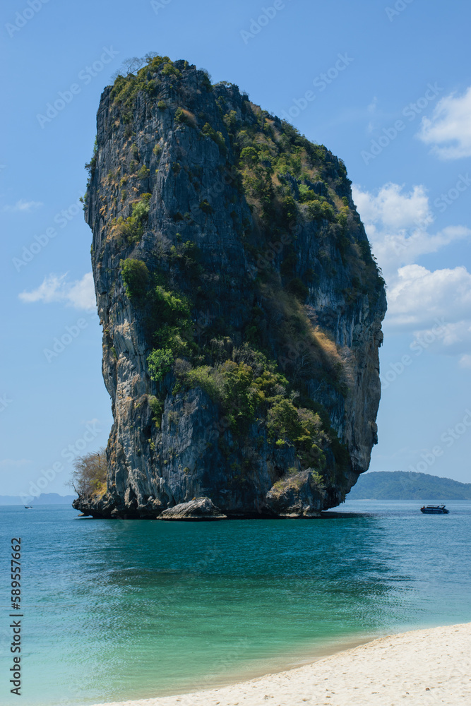 Rock island from Thale Waek, Koh Phi Phi Islands.