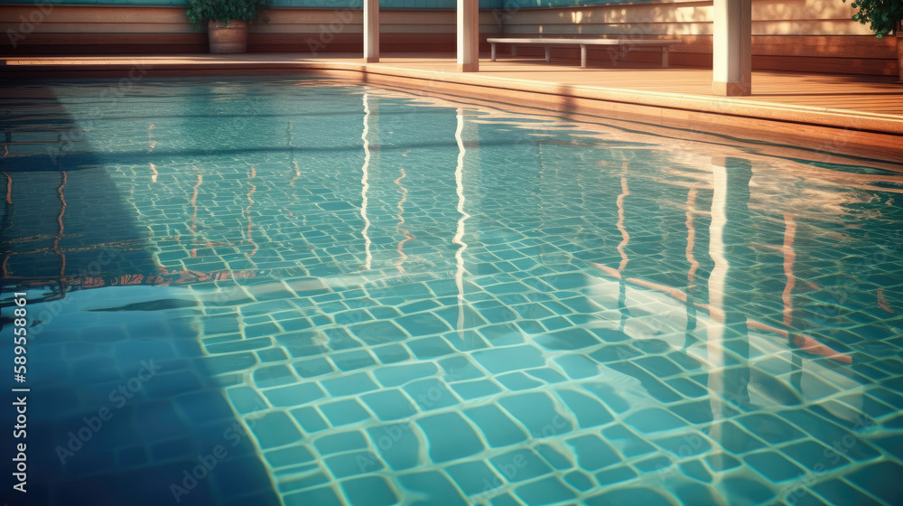 luxury swimming pool created with Generative AI technology