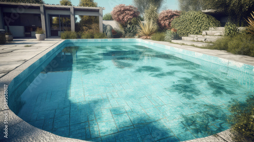 luxury swimming pool created with Generative AI technology