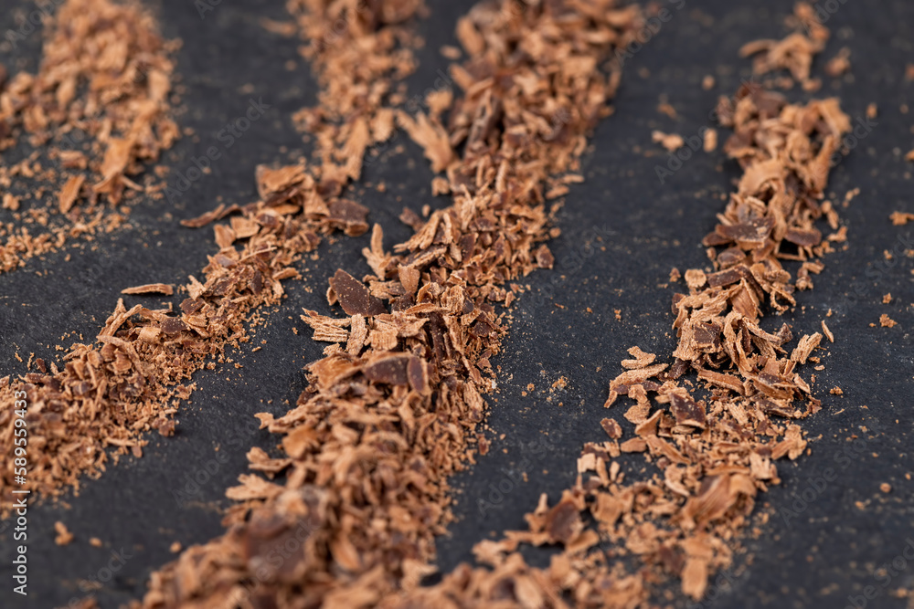 A large number of chocolate chips on the surface A large number of chocolate chips on the surface