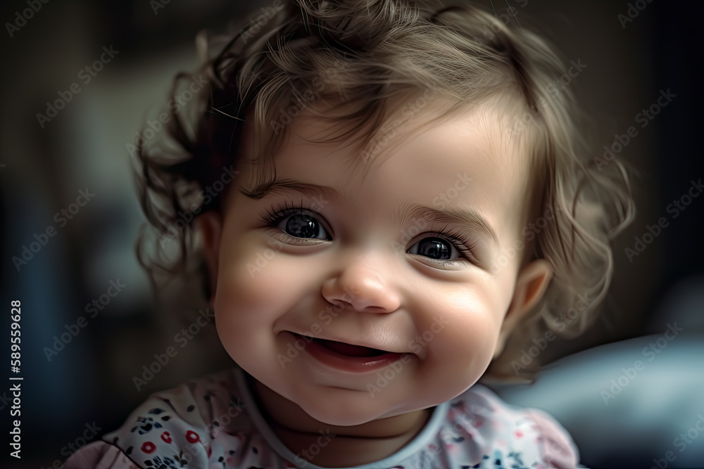 Beautiful smiling cute baby. Generative Ai.
Beautiful smiling cute baby. Generative Ai.