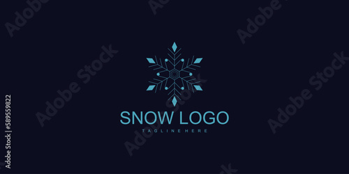 Snow logo design with modern concept premium vector
