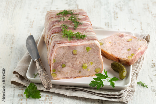 Foto delicious french meat terrine