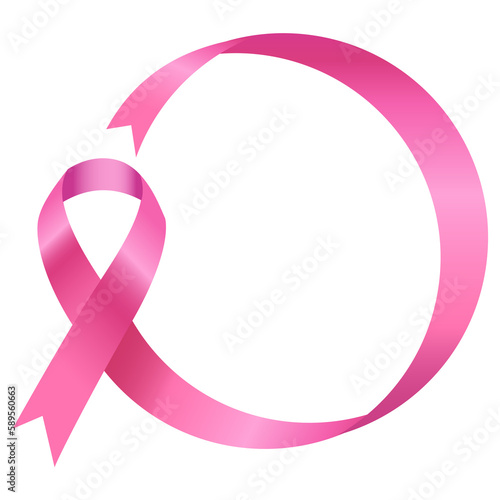 Pink awareness ribbon. The pink ribbon is an international symbol of breast cancer awareness. 