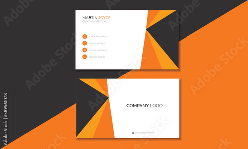 Double-sided creative business card template, creative modern name card and business card, Creative and modern business card template, Futuristic business card design, horizontal simple clean template © Graphic Tab
