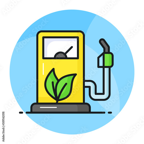 Check this premium quality vector of biofuel station, well designed icon of eco fuel in editable style