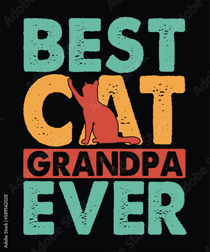 Best cat grandpa ever T-Shirt Design