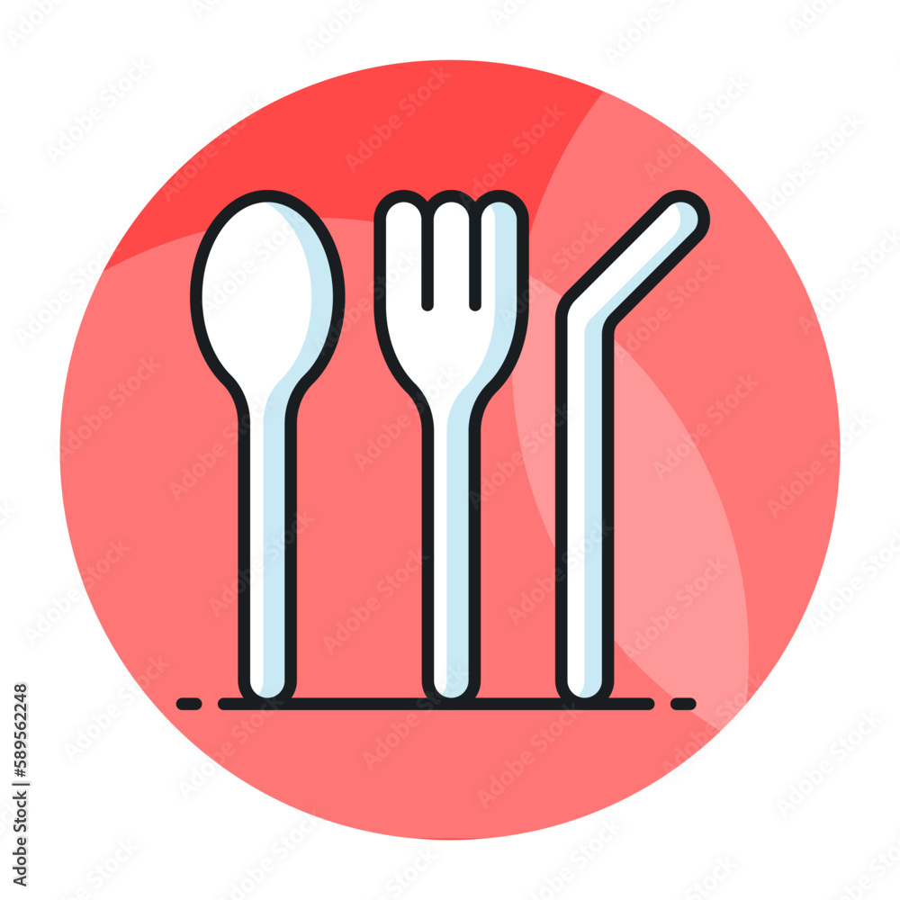 Reusable utensils vector design in modern style, isolated on white background Reusable utensils vector design in modern style, isolated on white background
