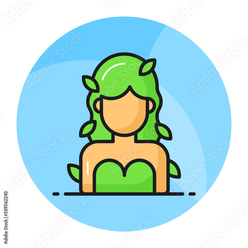 Beautiful design icon of gaia in trendy style, save the world vector, world earth day icon design