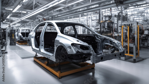Automobile manufacturing plant. Generative AI