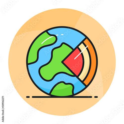 Earth layers vector design in modern style, geology icon in trendy style