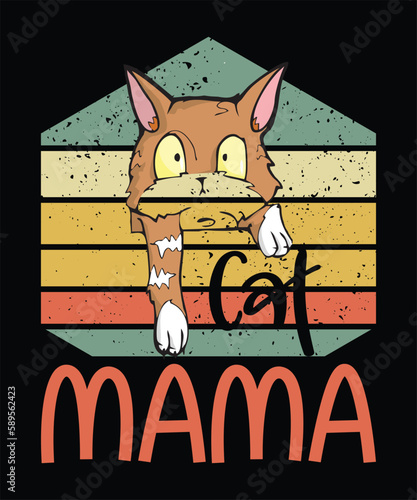 Cat Mama T-Shirt Design Cat T-Shirt