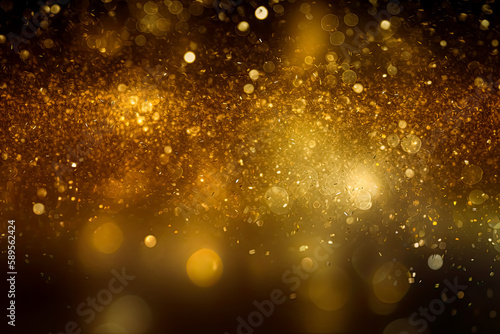 Golden twinkle background. Generative Ai. 