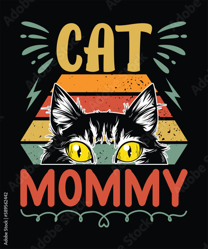 CAT MOMMY T-Shirt Design and cat t-shirt 
