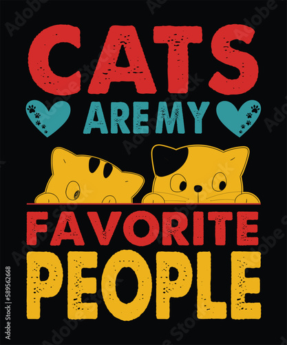 Cats are my favorite people T-Shirt Design