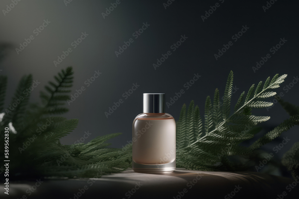 natural cosmetics products container. beauty product display. Generative ai natural cosmetics products container. beauty product display. Generative ai