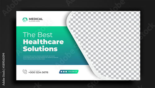 Creative medical healthcare youtube thumbnail and web banner template