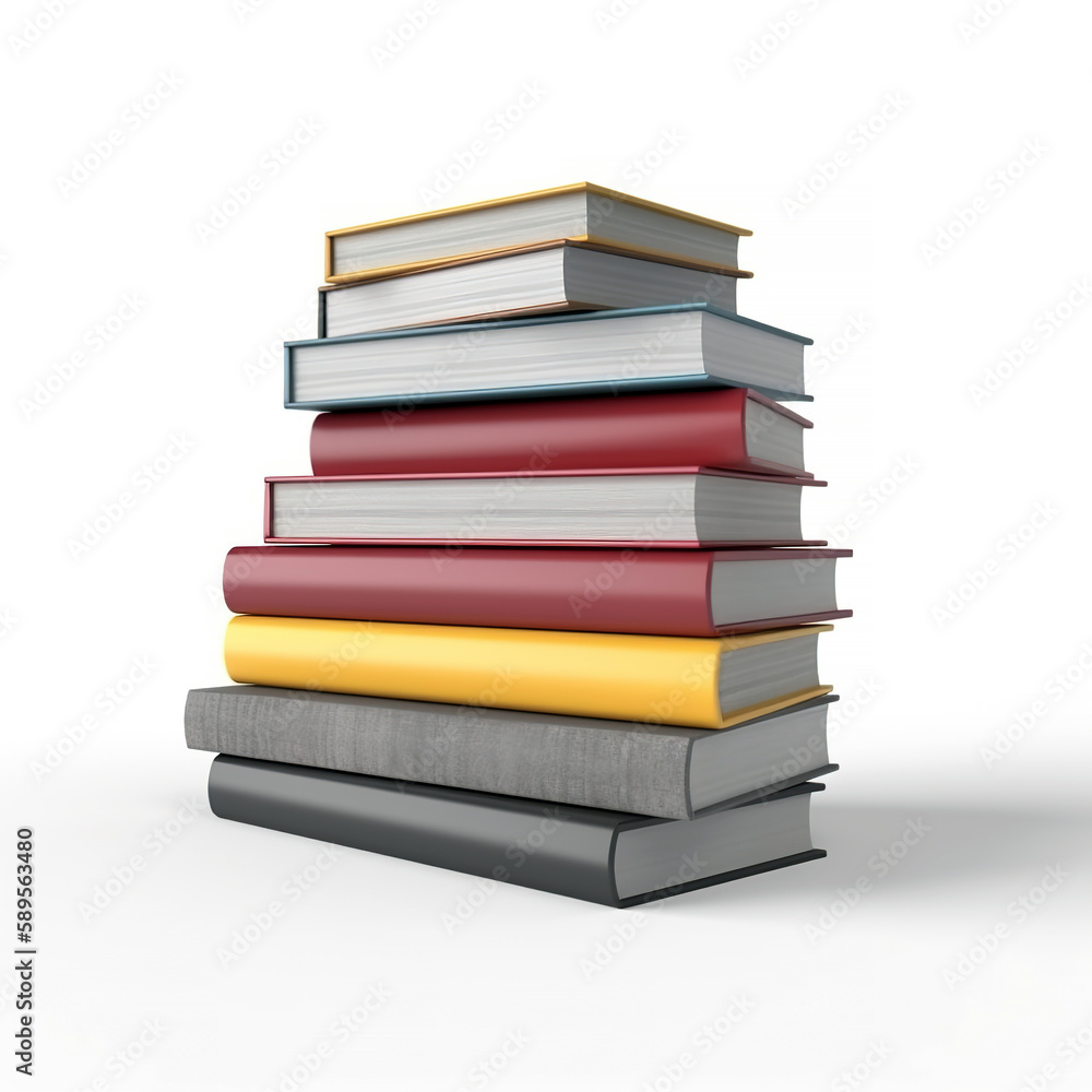 Stack of books on isolated white background Stack of books on isolated white background
