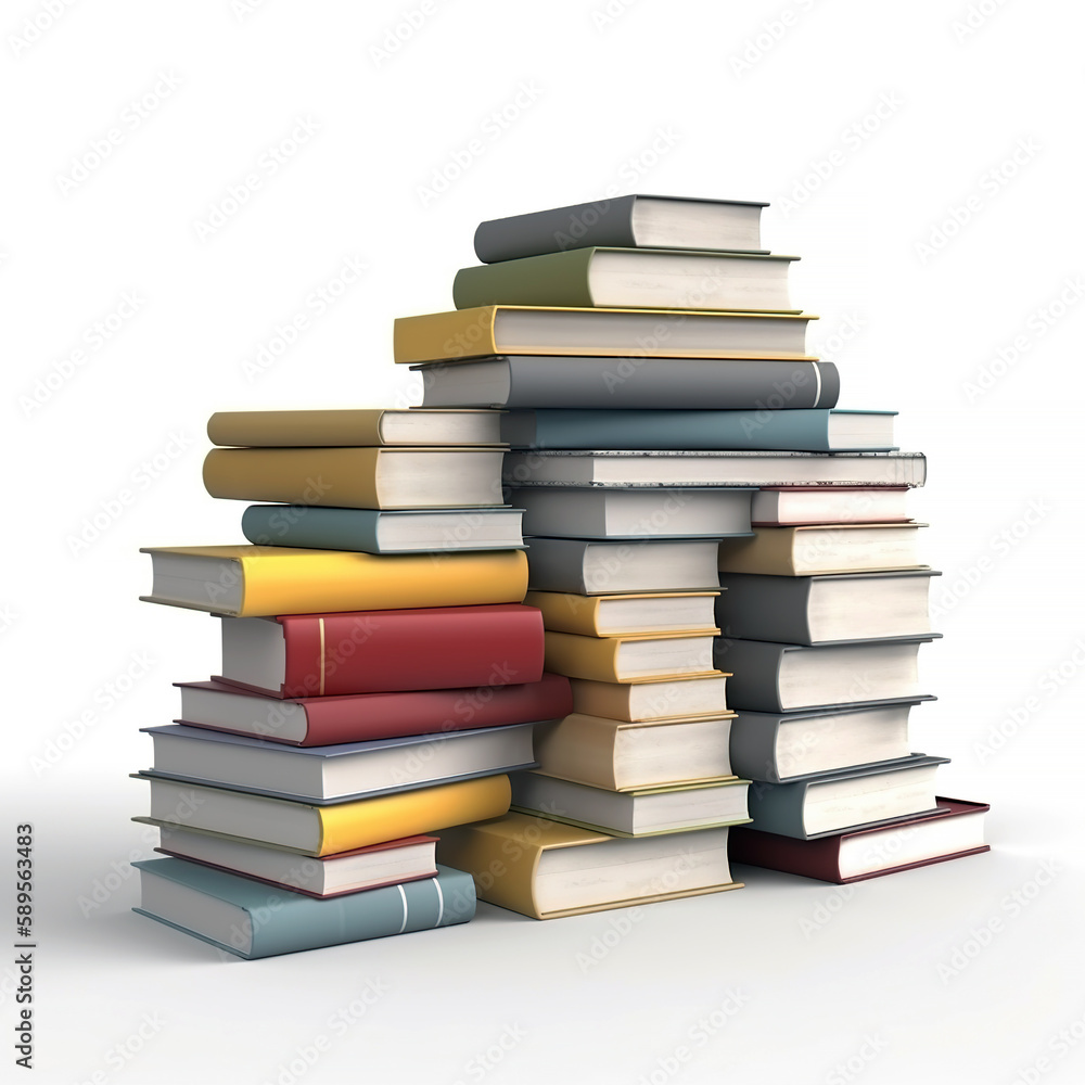 Stack of books on isolated white background Stack of books on isolated white background