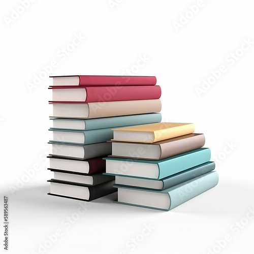 Wallpaper Mural Stack of books on isolated white background Torontodigital.ca