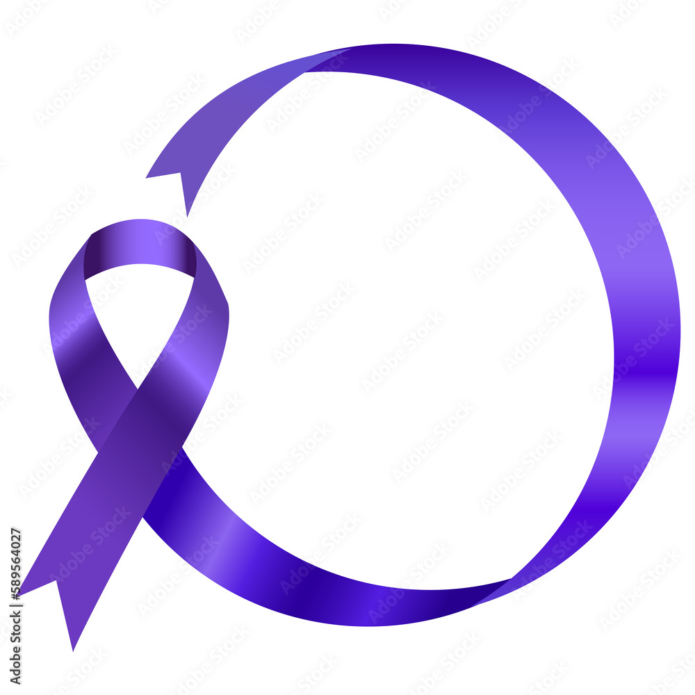 The purple awareness ribbon symbolizes various causes such as domestic