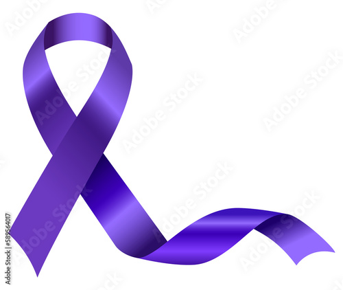 The purple awareness ribbon symbolizes various causes such as domestic violence, Alzheimer's, lupus, epilepsy, pancreatic cancer, animal abuse, and more.
