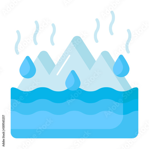 An amazing vector design of Melting Glaciers in trendy style, world earth day icon