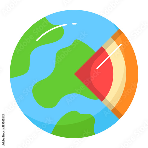 Earth layers vector design in modern style, geology icon in trendy style