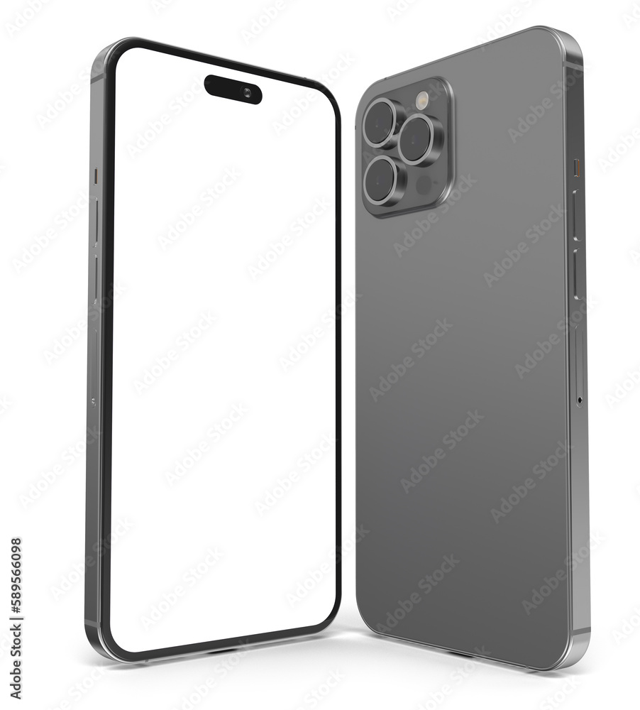 Smartphone realistic 3d render illustration with transparent background Smartphone realistic 3d render illustration with transparent background