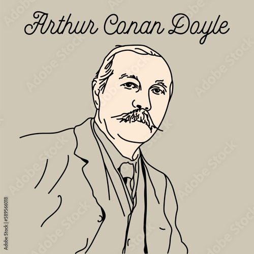 Arthur Conan Doyle was an English writer of Irish descent, author of numerous works of adventure, history, journalism, fiction, and humor. Vector