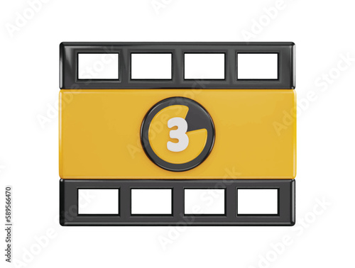 cinema clapperboard icon 3d rendering vector illustration