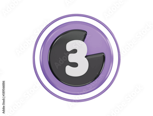 cinema countdown icon 3d rendering vector illustration