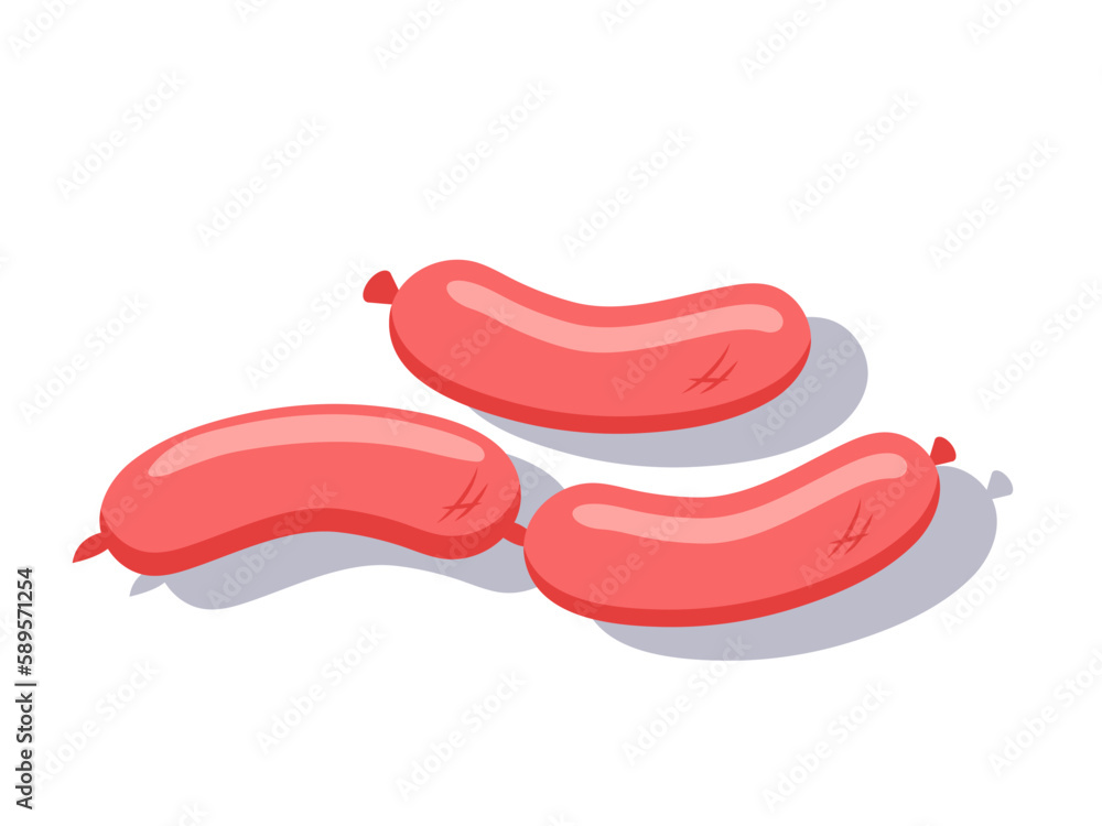 Sausages, pork, beef or chicken sausages to grill on barbeque outdoor picnic party Sausages, pork, beef or chicken sausages to grill on barbeque outdoor picnic party