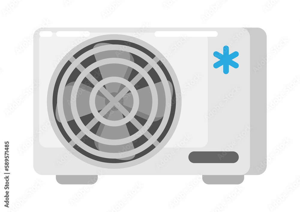 Illustration of outdoor box air conditioner. Icon or image for industry and business. Illustration of outdoor box air conditioner. Icon or image for industry and business.