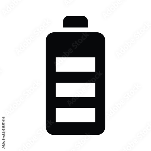 battery solid icon illustration vector graphic 