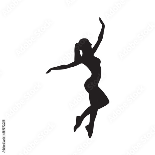  A dancing model silhouette vector art
