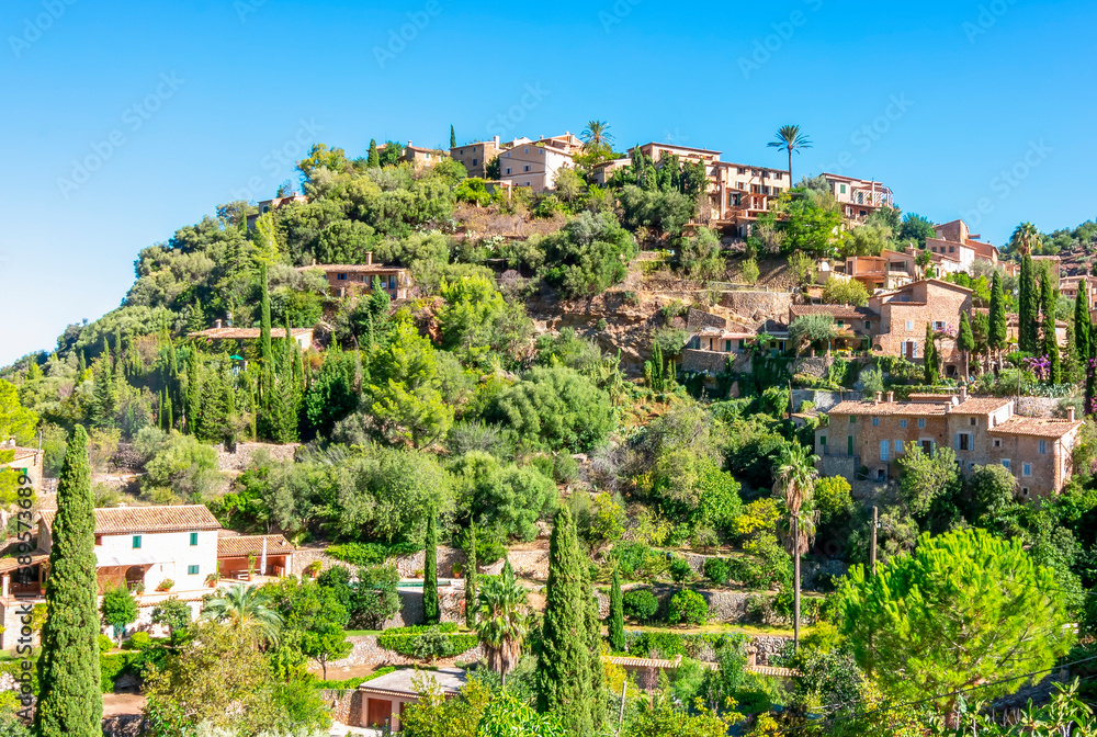 Deia village cityscape on Mallorca island, Spain