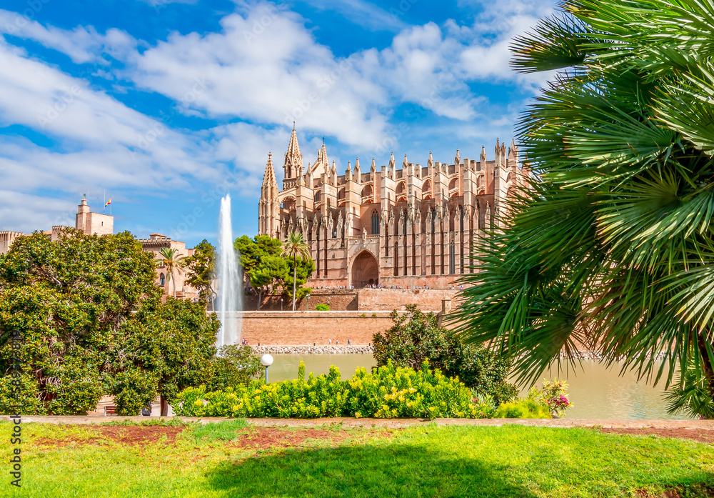 Cathedral of Santa Maria of Palma (La Seu) in Palma de Mallorca, Spain