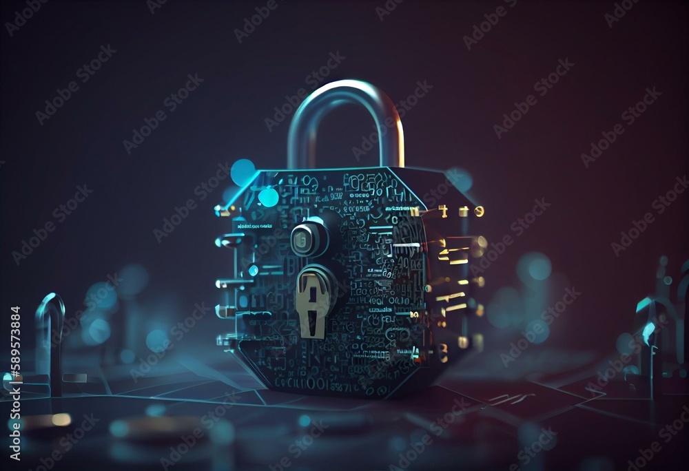 cybersecurity technology concept protecting connection data