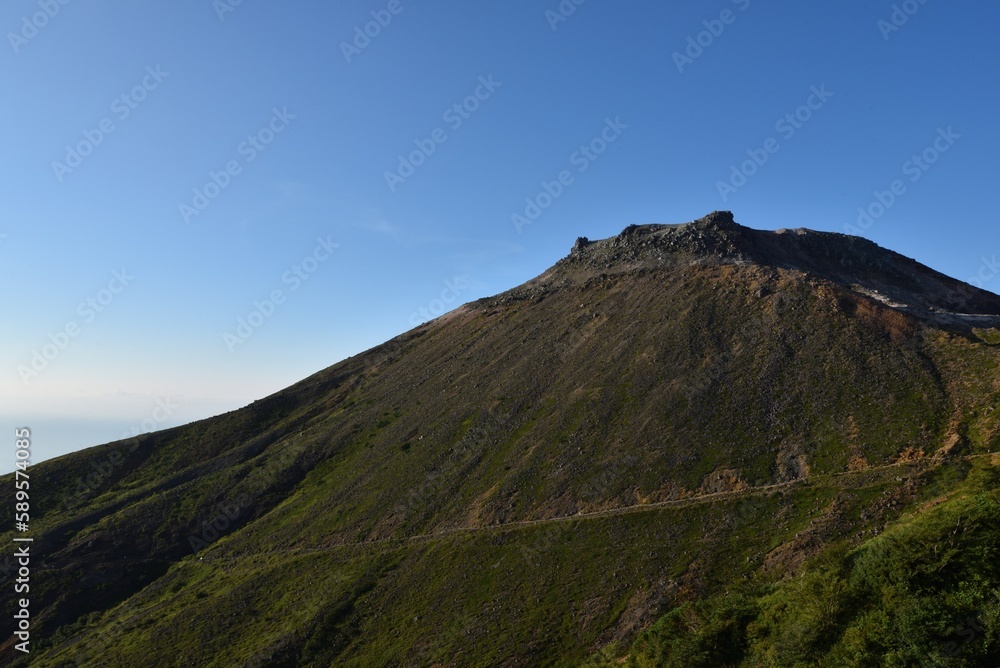 Climbing mountain ridge, Nasu, Tochigi, Japan Climbing mountain ridge, Nasu, Tochigi, Japan