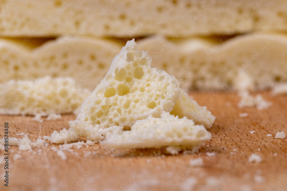 White Chocolate Bar with bubbles close-up White Chocolate Bar with bubbles close-up