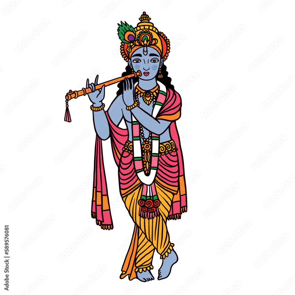 Illustration of Krishna major deity in Indian culture