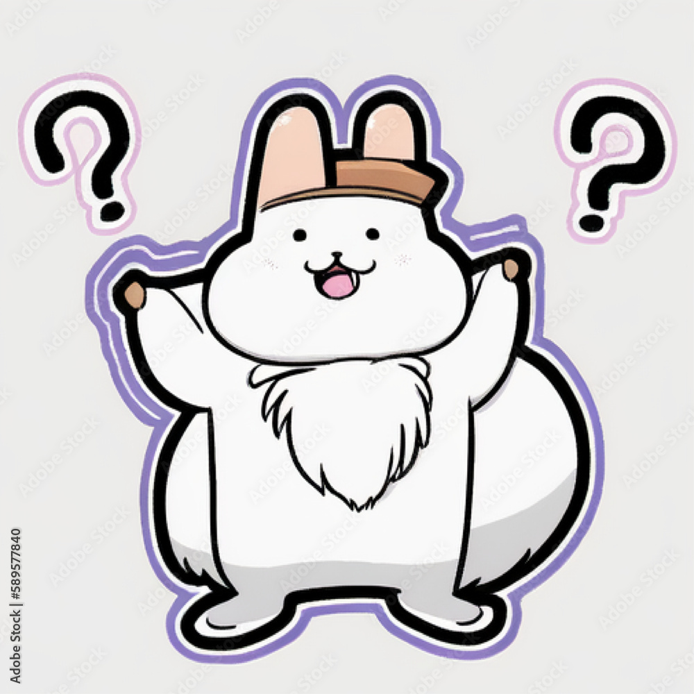 Fototapeta premium Rabbit with questions.