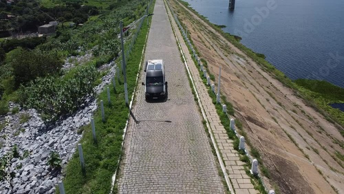 Paisagem Açude Barragem Represa Coremas Paraíba Paraibana Muro Proteção Engenharia Estrada Patos Verde Natureza Água Lagoa Lago Seca Drone Aéreo Turismo Balneário Cachoeira Motorhome Van Pesca Pescado photo