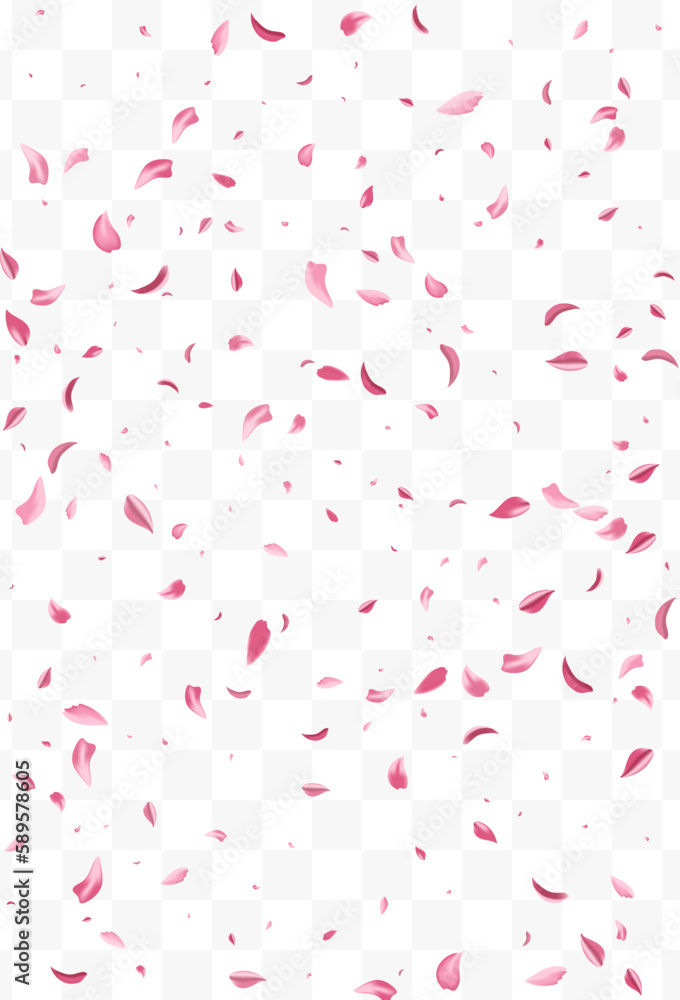 Pink Lotus Flying Vector Transparent Background.