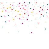 Color Confetti Flying Vector White Background.