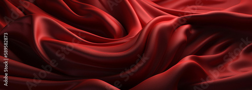 red silk fabric texture for the background. Generative Ai