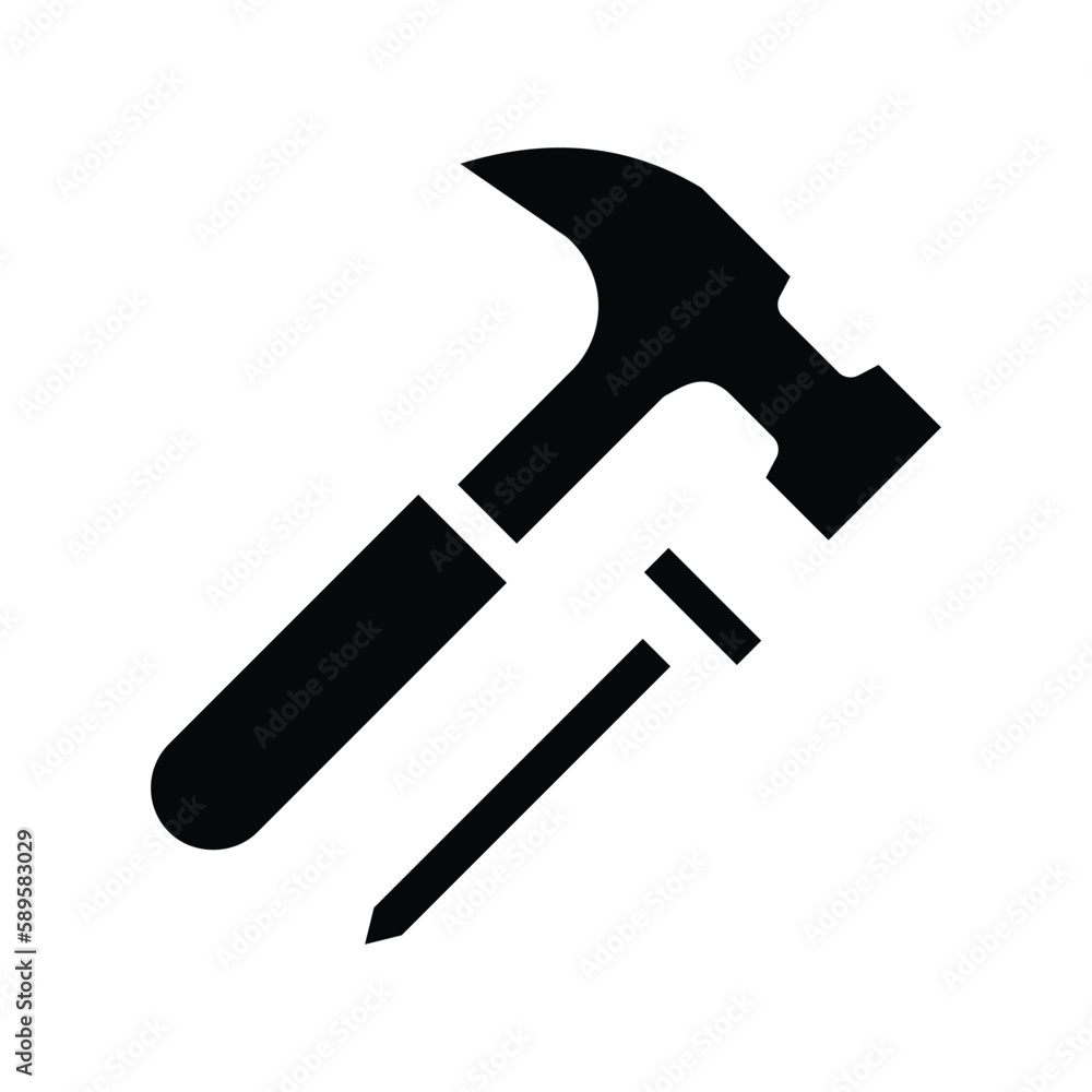 hammer solid icon illustration vector graphic hammer solid icon illustration vector graphic